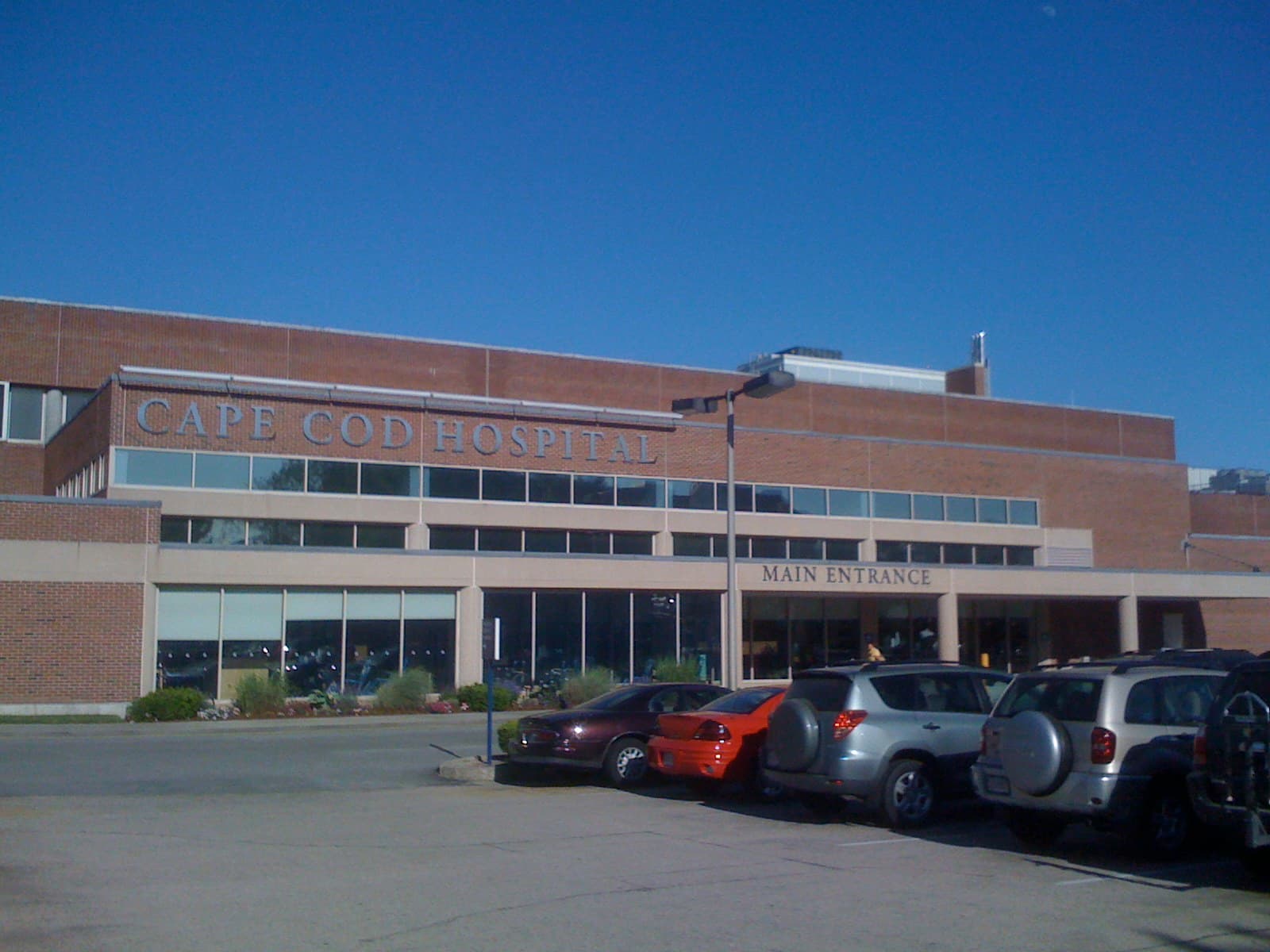 The main entrance of Cape Cod Hospital in Hyannis
